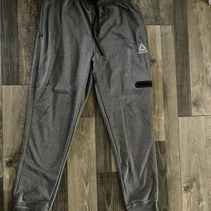 Reebok Gray Sweatpants with Elastic Cuffs and Lightweight Material